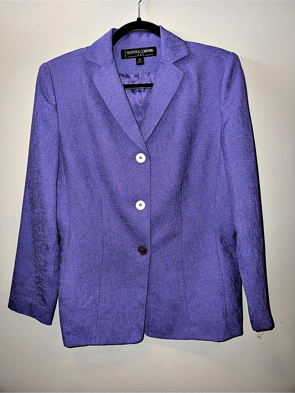 Vintage Kasper & Company Purple Blazer Size 8P office siren y2k